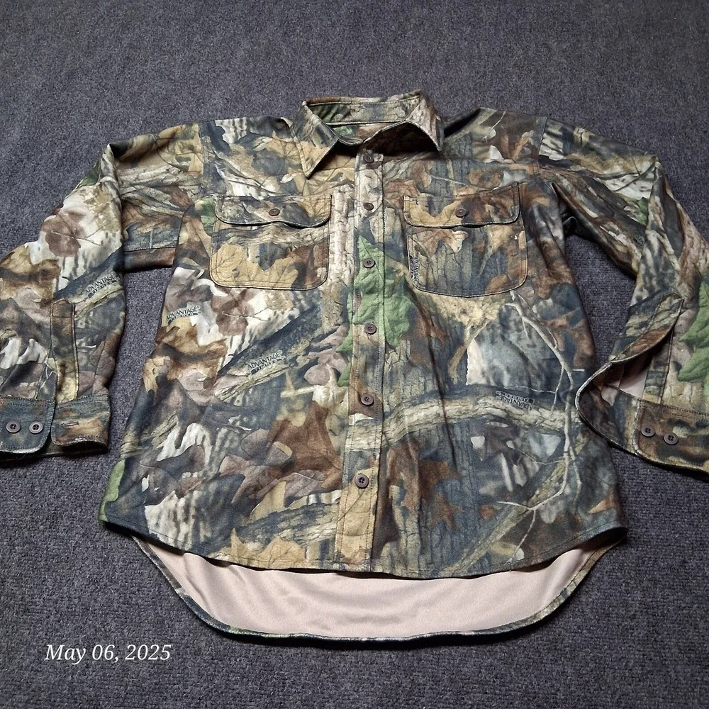 Cabelas Advantage Timber Camouflage Flannel Shirt Men‎ Size Medium